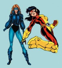 X-women Katherine Kitty Pryde aka Shadowcat (left) and Jubilation Lee aka Jubilee