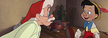 A scene from the Disney classic Pinocchio