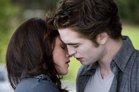 Kristen Stewart as Bella and Robert Pattinson is Edward in The Twilight Saga: New Moon