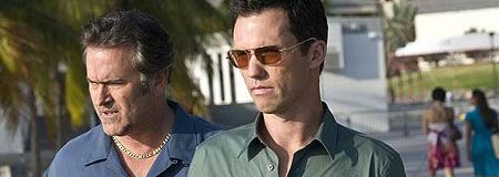Bruce Campbell and Jeffrey Donovan in Burn Notice