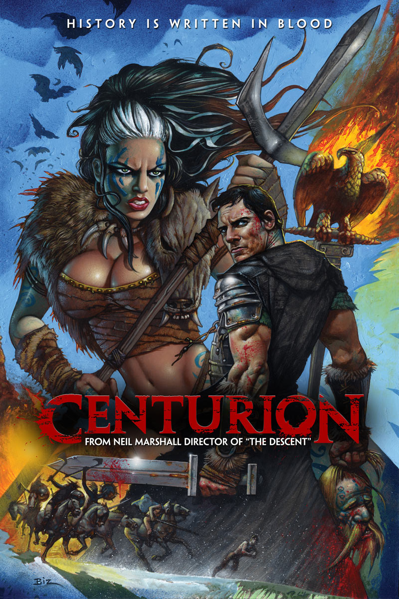 Simon Bisley painted movie poster for Centurion