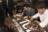 The Vampire Diaries stars Michael Trevino (left) and Steven R. McQueen at the signing.