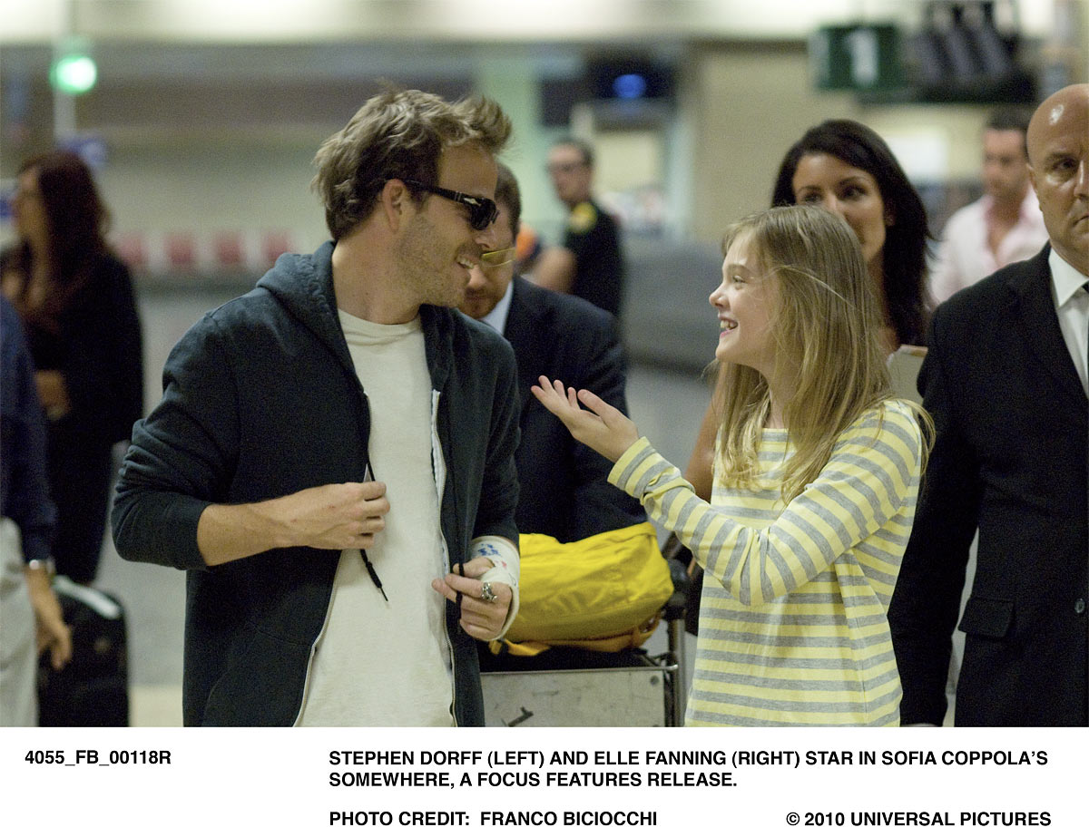 Stephen Dorff (left) and Elle Fanning (right) star in Sofia Coppola's SOMEWHERE, a Focus Features release. Photo Credit: Franco Biciocchi