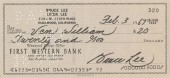 Original check Bruce Lee signed payable to The Green Hornet Van Williams