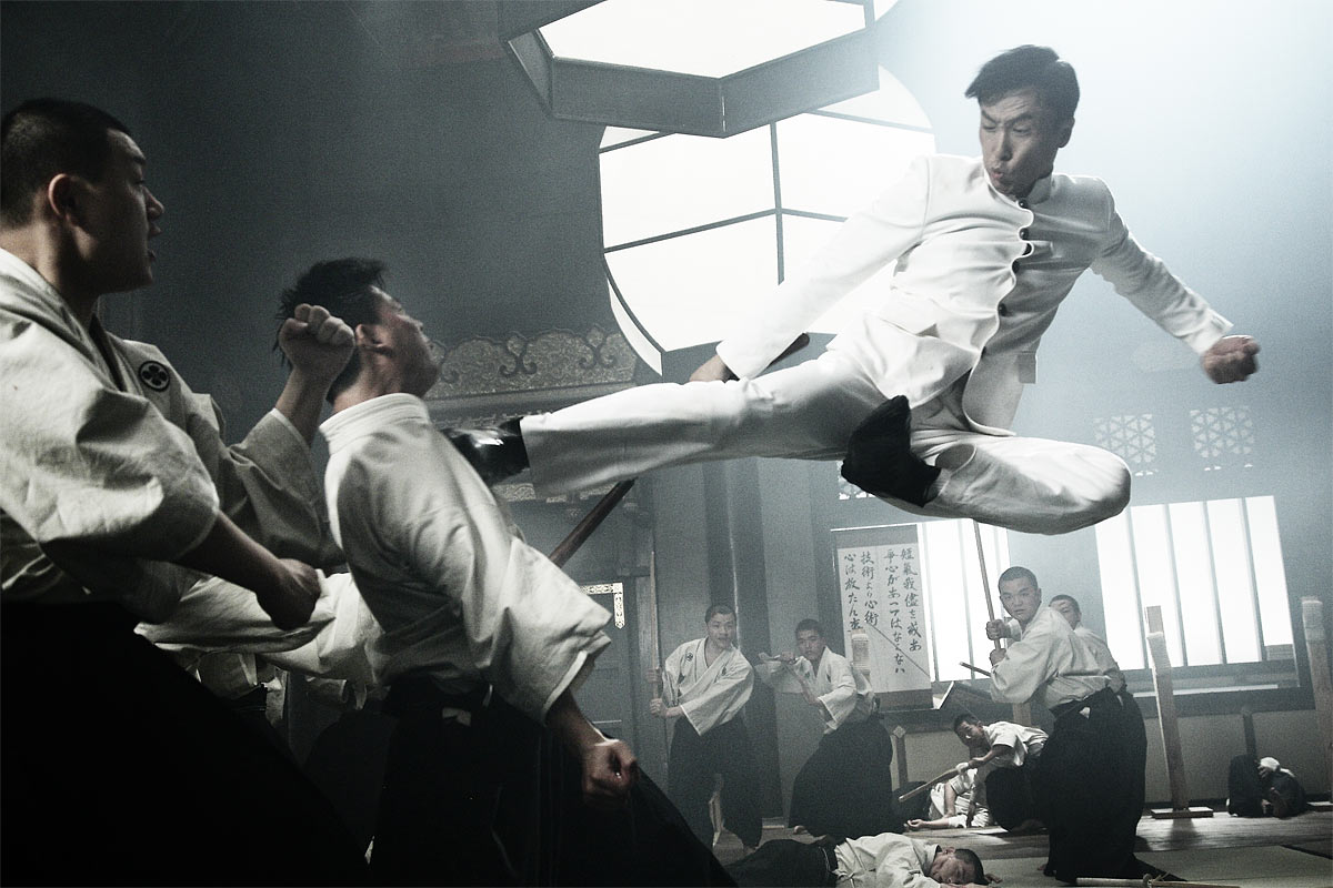 Donnie Yen stars as Chen Zhen, administering his trademark flying kick, in a scene from Andrew Lau’s Legend of the Fist: The Return of Chen Zhen. Courtesy of Variance Films and Well Go USA