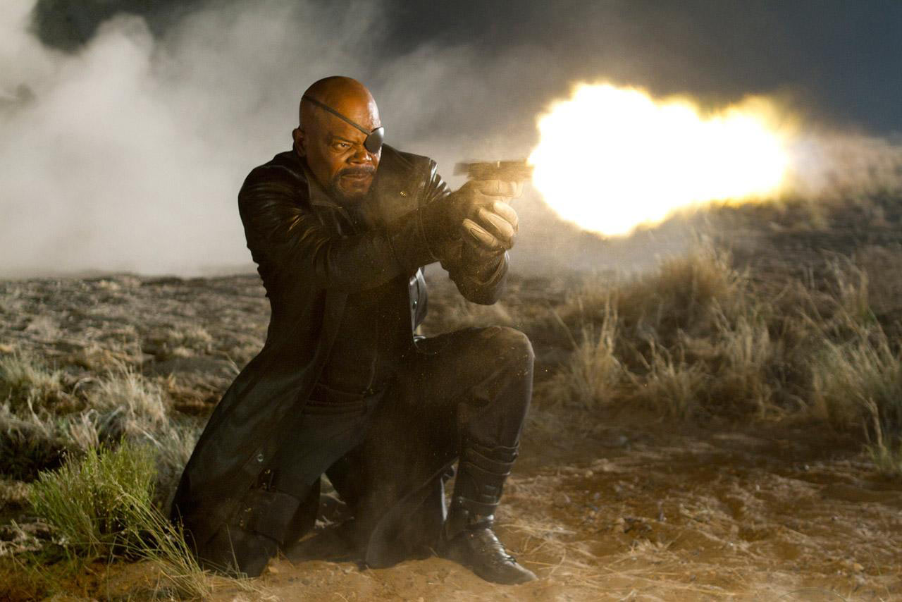 Samuel L. Jackson as Nick Fury of S.H.I.E.L.D. in The Avengers