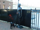 In honor of the 162nd anniversary of Edgar Allan Poe’s death today, October 7, 2011, and in support the upcoming release of Relativity Media’s THE RAVEN on March 9, 2012, black-wrapped cars, mannequins, and trash cans with “RIP EAP” emblazoned on them appeared in the Fells Point section of Baltimore, Maryland.