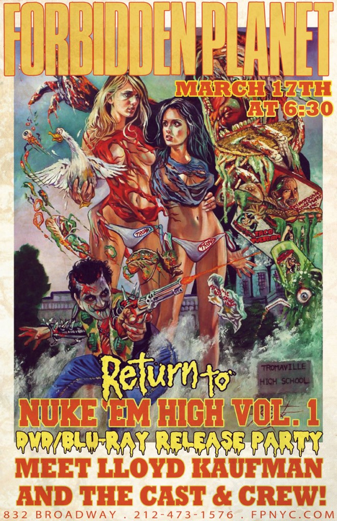 Lloyd Kaufman and Return To Nuke ‘Em High Part 1 cast to attend Blu-ray release party at Forbidden Planet