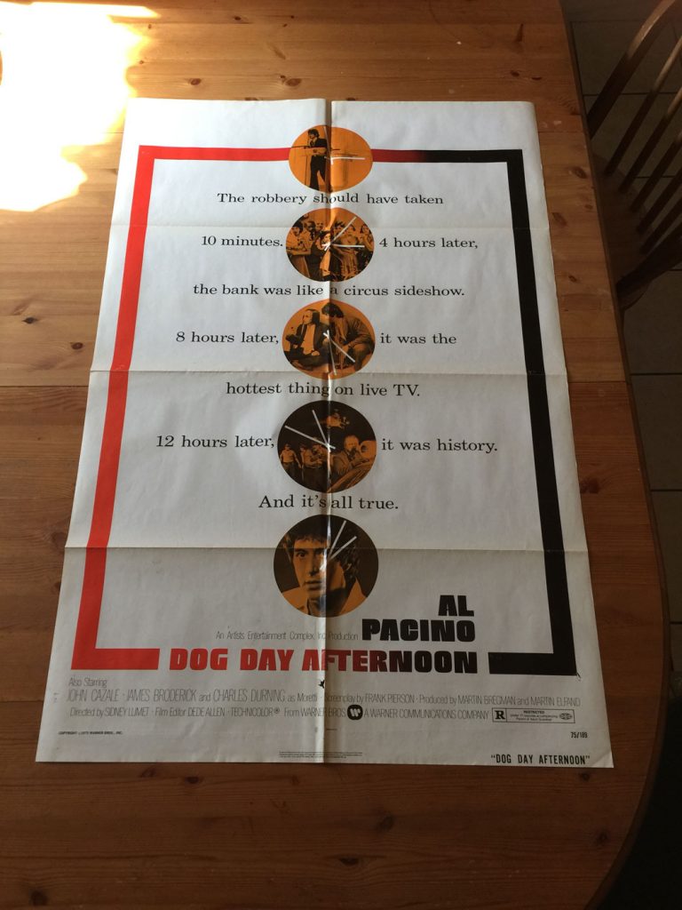 Dog Day Afternoon (1975) Original One Sheet Movie Poster Al Pacino Sidney Lumet