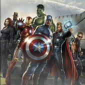 The Avengers Assembled Captain America in Front 24 x 36 Inch Comics Poster