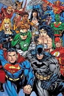 DC Comics Collage Flash, Superman, Batman, Wonder Woman 24 x 36 inch Poster