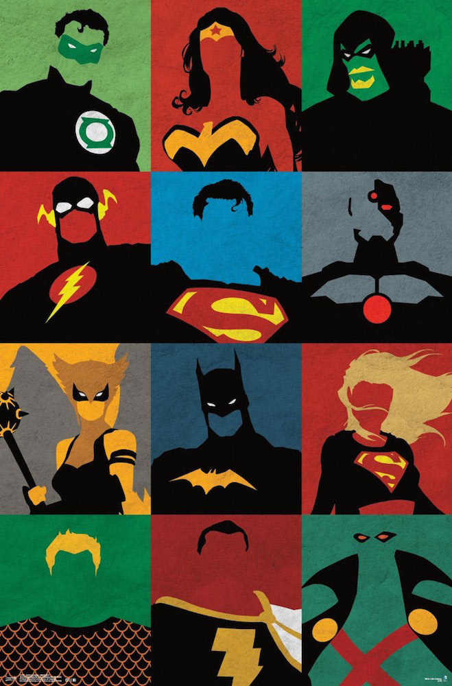 Justice League of America 22 x 34 inch Minimalist Graphic Arts Comic Poster