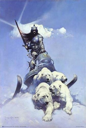 Frank Frazetta Silver Warrior 24 x 36 inch Fantasy Art Poster