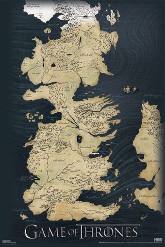 Game of Thrones Map 24 x 36 inch HBO TV Series Poster
