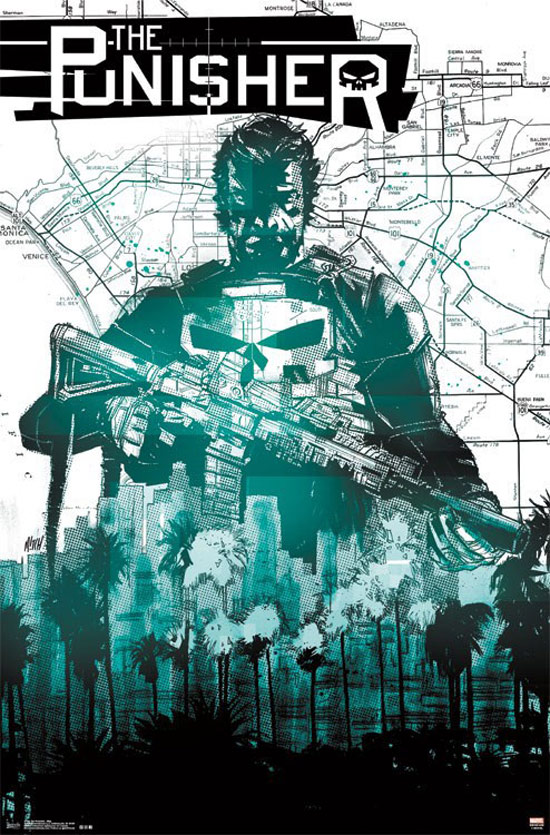 The Punisher 22 x 34 inch Green Comics Cover Poster