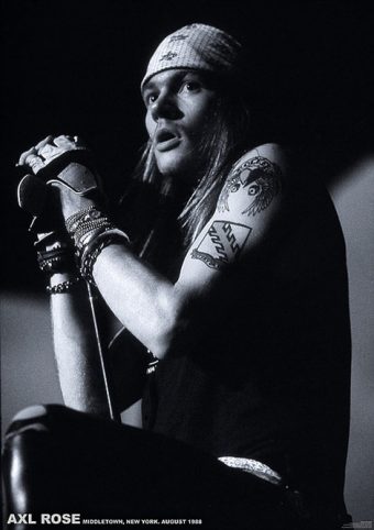 Axl Rose Performing in New York (1988) 24 x 33 Inch Poster [Black & White]