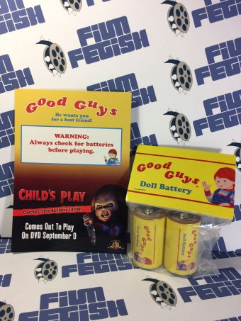 RARE Good Guys Doll Battery Pack Promotional Set with Child’s Play 20th Anniversary Announcement Card