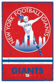 New York Football Giants Retro Logo 22 x 34 Inch Sports Poster