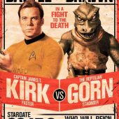 Star Trek: Battle of Brawn – Captain James T. Kirk vs The Reptilian Gorn based on “Arena” Television Series Poster