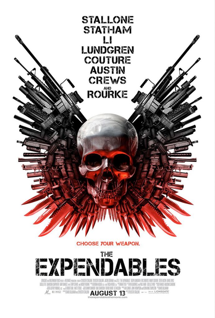 The Expendables 24 x 36 Inch Skull and Guns Movie Poster