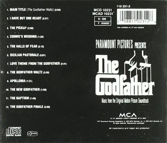 The Godfather Original Soundtrack Album Composed by Nino Rota