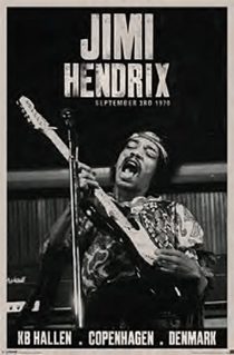 Jimi Hendrix in Copenhagen, Denmark September 3rd, 1970 Music Poster 24 x 36 Inch