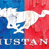 Mustang Logo Peeled Paint 36 x 24 inch Auto Poster