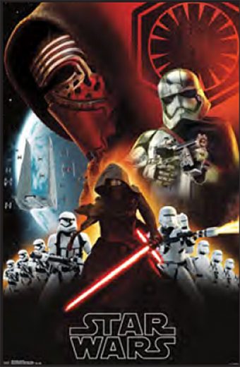 Star Wars: Episode VII – The Force Awakens Darkside Characters Collage 23 x 35 Inch Movie Poster