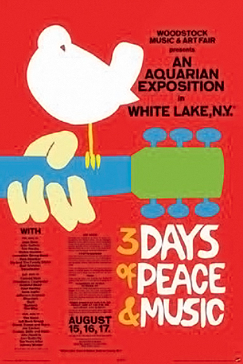 Woodstock – 3 Days of Peace and Music 24 x 36 inch Red Event Poster