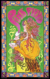 Pink Floyd at Marquee, London, WI 1966 Bob Masse 14 x 23 inch Rock Music Concert Poster