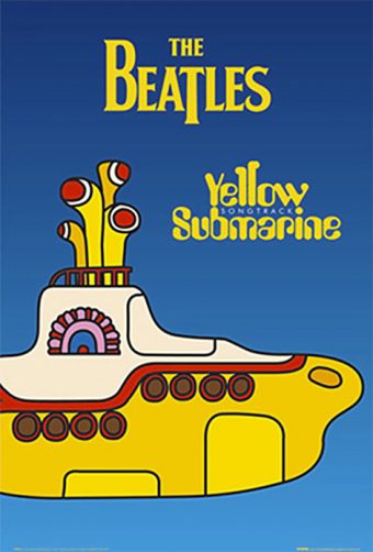 The Beatles Yellow Submarine (Single Boat and Title) 24 x 36 inch Music Poster