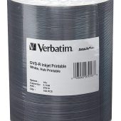 Verbatim Inkjet Hub Printable DVD-R – 16x Data Life Plus 100-Pack