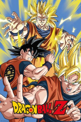 Dragonball Z – Goku Three Character Pose 24 x 36 inch Anime Poster