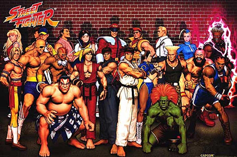 Street Fighter Character Group Shot 36 x 24 inch Video Game Poster