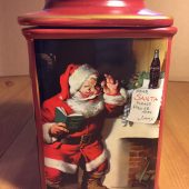 Coca Cola Holiday Portraits Stoneware Canister Sakura Red (2002) with Box
