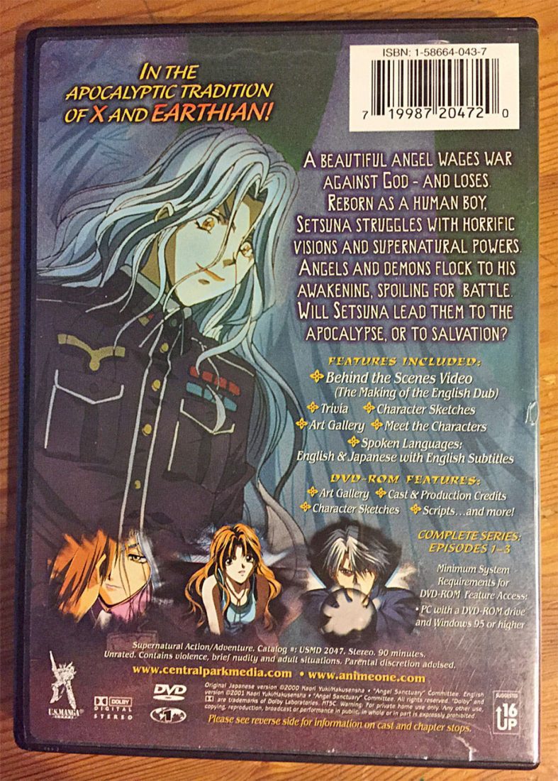 Angel Sanctuary DVD Complete Series Episodes 1-3 (2001) US Manga Corps Anime   | Film Fetish and the Crush Collectibles Shop