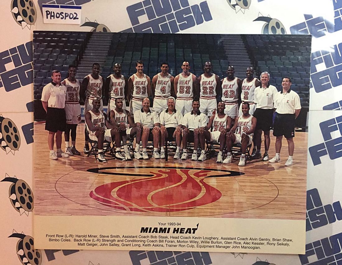 Miami Heat 1993-1994 Original Team Photo – John Salley, Steve Smith, Glen Rice [PHOSP02]