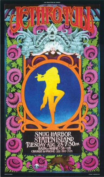 Jethro Tull Snug Harbor Staten Island August 28 Bob Masse 14×24 inch Music Concert Poster