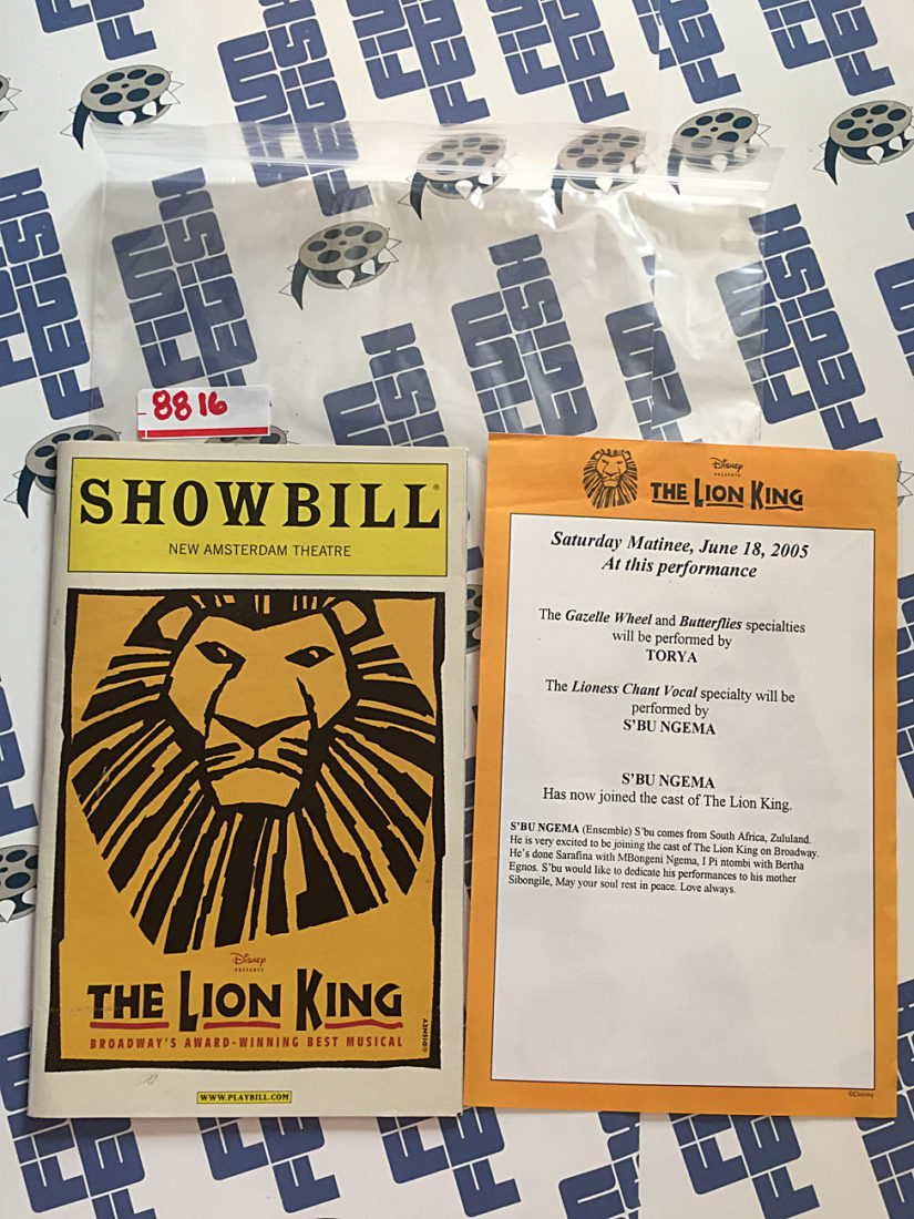 Showbill The Lion King at New Amsterdam Theatre (June 18, 2005) [8816]