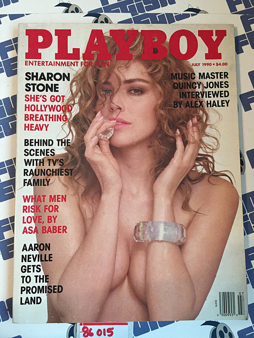 Playboy Magazine (July 1990) Sharon Stone, Asa Baber, Quincy Jones, Aaron Neville [86015]