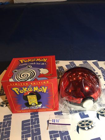Burger King Pokemon 23K Gold Trading Card Poliwhirl Pokeball Red Box (1999) [1135]