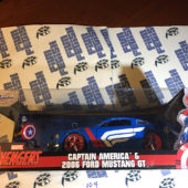 Jada Toys Marvel Captain America, 2006 Ford Mustang Die-Cast Car, 1:24 Scale Vehicle, 2.75 inch Die-Cast Collectible Figure