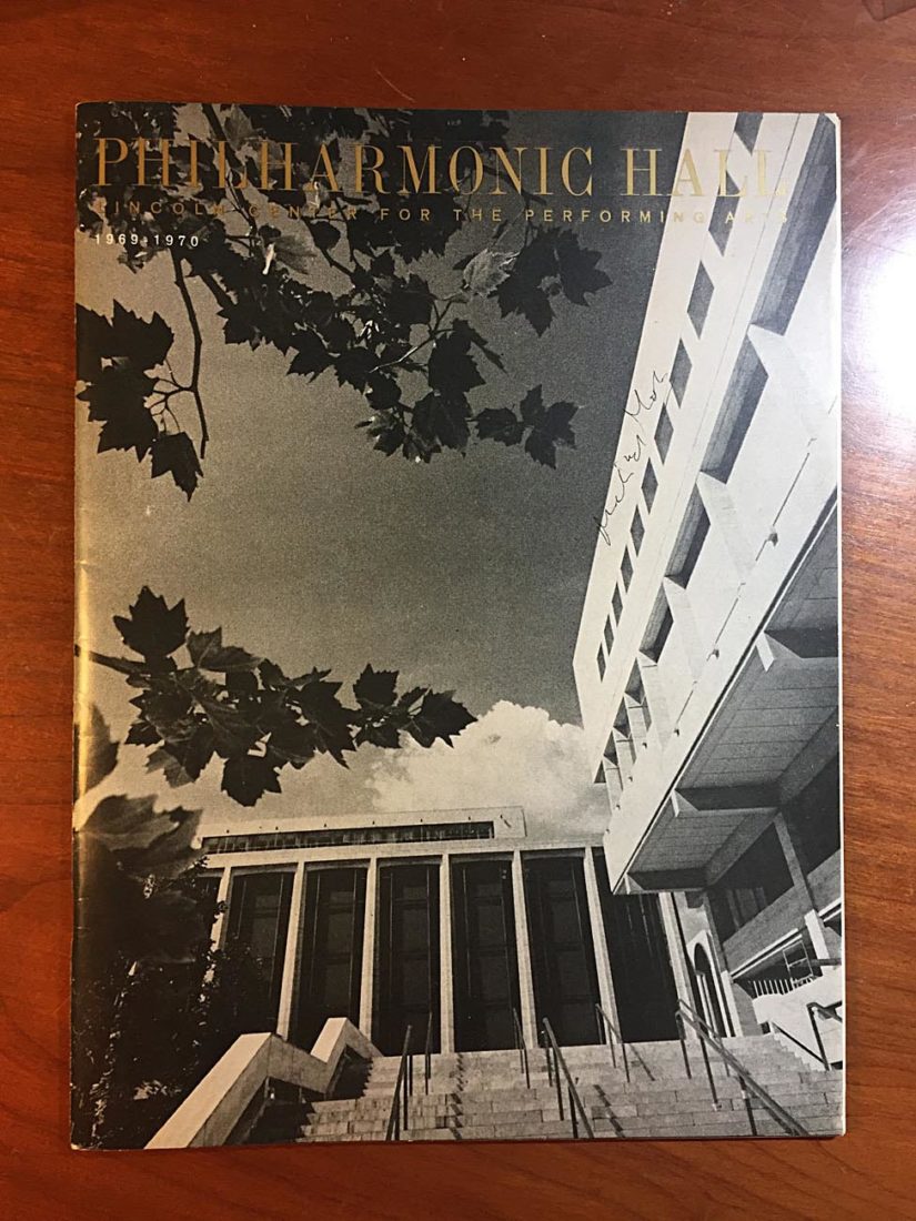 Signed Philharmonic Hall Program by Saturday Review (Nov. 9, 1969) Music of Kurt Weill