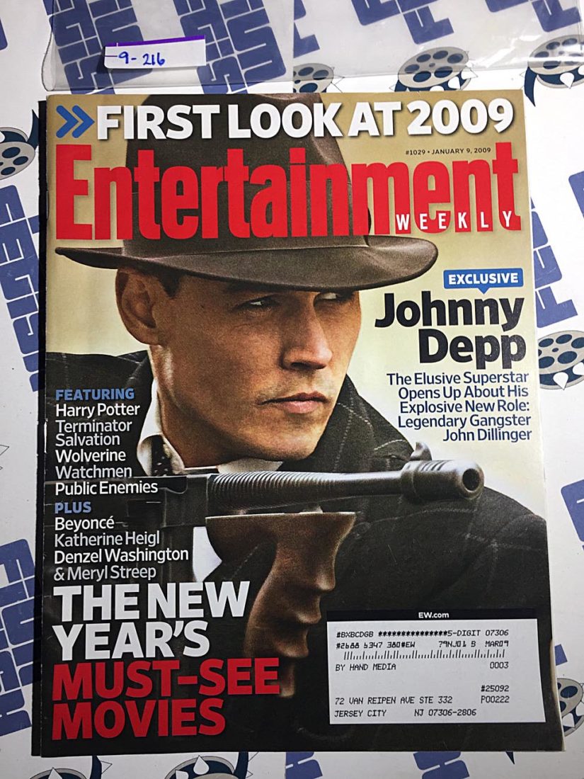 Entertainment Weekly Magazine (Jan 9, 2009) Johnny Depp, Public Enemies [9216]