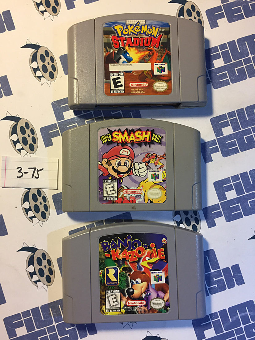 Banjo Kazooie, Super Smash Bros, and Pokemon Stadium Nintendo N64 Games Set [375]