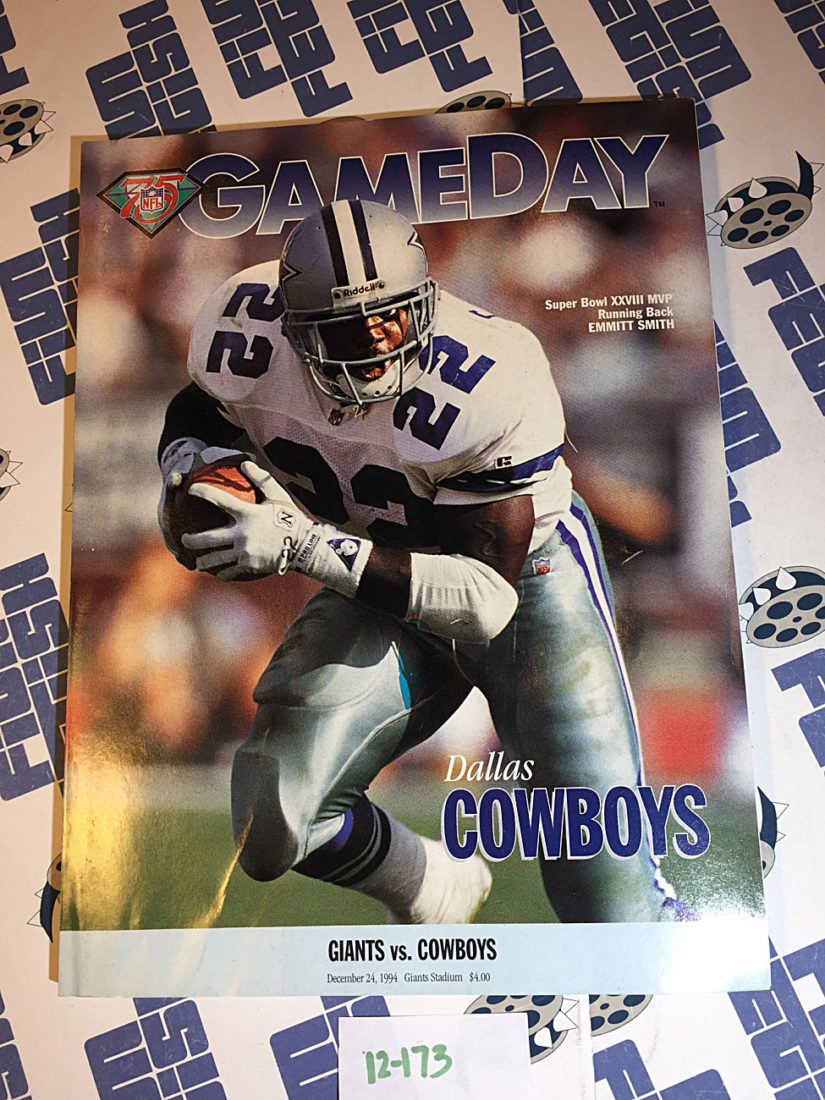 Gameday Magazine (Dec. 24, 1994) New York Giants vs. Dallas Cowboys at Giants Stadium – Emmitt Smith [12173]