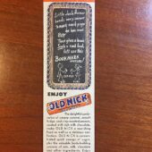 Vintage Old Nick Advertising Bookmark (1945) Schutter Candy Company, St. Louis, Mo. Candy Eating Chart
