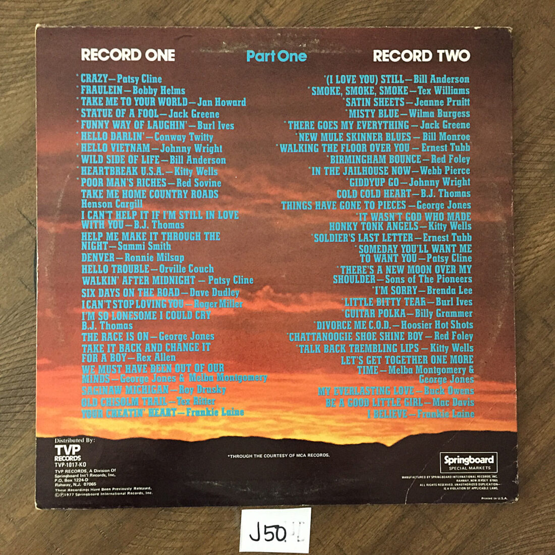 100 All-Time Country Hall of Fame Hits – Part One 2-Record Vinyl Set (1977) [J50]