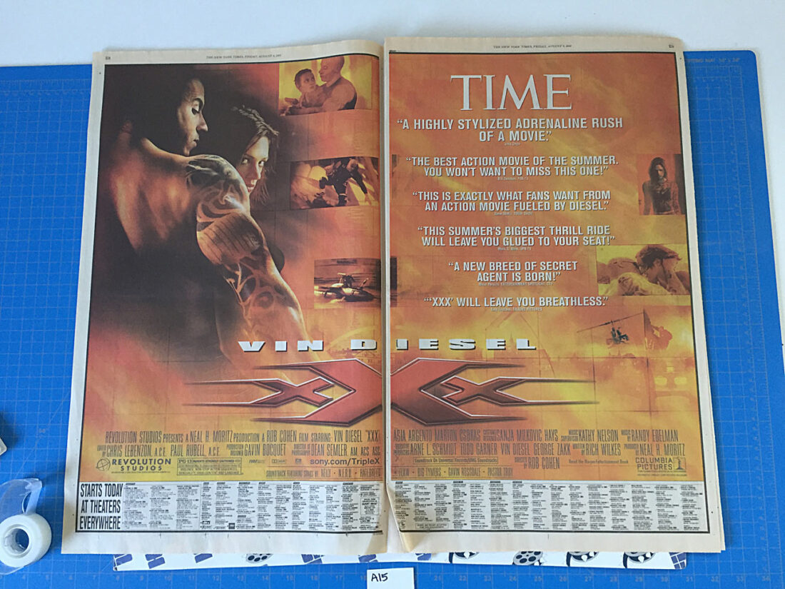 Original Full Page Newspaper Ads for Movies XXX, Spy Kids 2 and Signs (New York Times August 9, 2002) [A15]