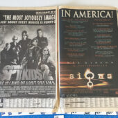 Original Full Page Newspaper Ads for Movies XXX, Spy Kids 2 and Signs (New York Times August 9, 2002) [A15]